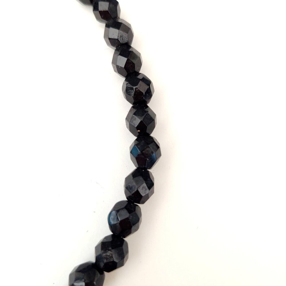Black glass bead choker necklace - Picture 10 of 11
